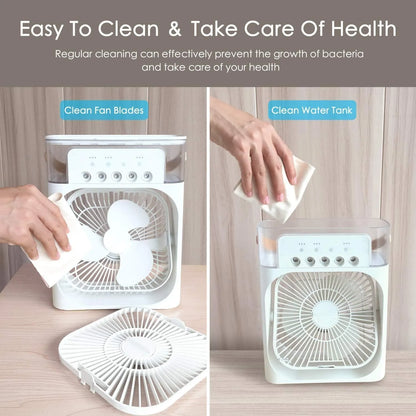 4 in 1 Personal Mini Cooling Fan with Water Mist Spray