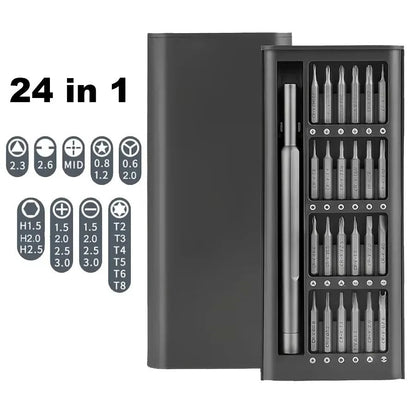 24 in 1 Screwdriver Set Precision Magnetic Driver Bits Mini Tool Case Detachable for Smart Home PC Computer Phone Repair